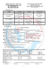 Đề cương ôn tập Giữa kì 2 Tiếng Anh 8 năm 2024–2025 trường THCS Phan Chu Trinh (Hà Nội)